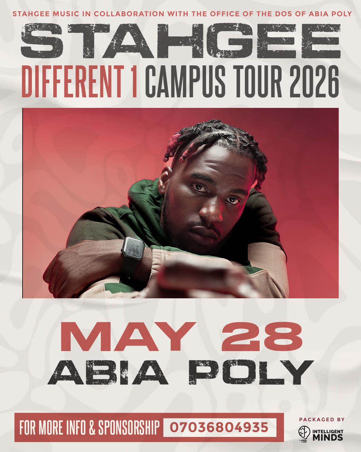 STAHGEE DIFFERENT 1 CAMPUS TOUR 2026 (ABIA POLY) Poster